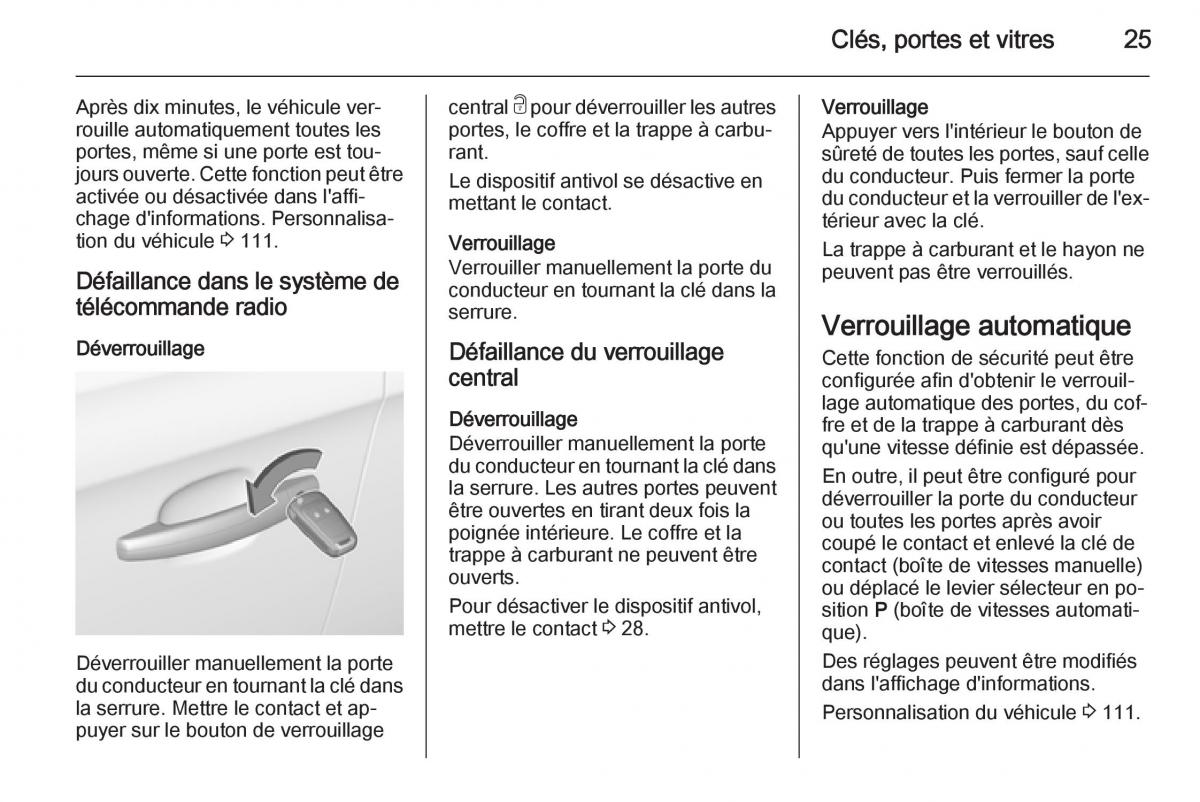 Opel Corsa E manuel du proprietaire / page 27