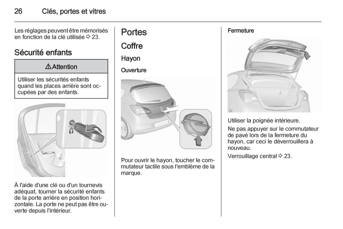 Opel Corsa E manuel du proprietaire / page 28