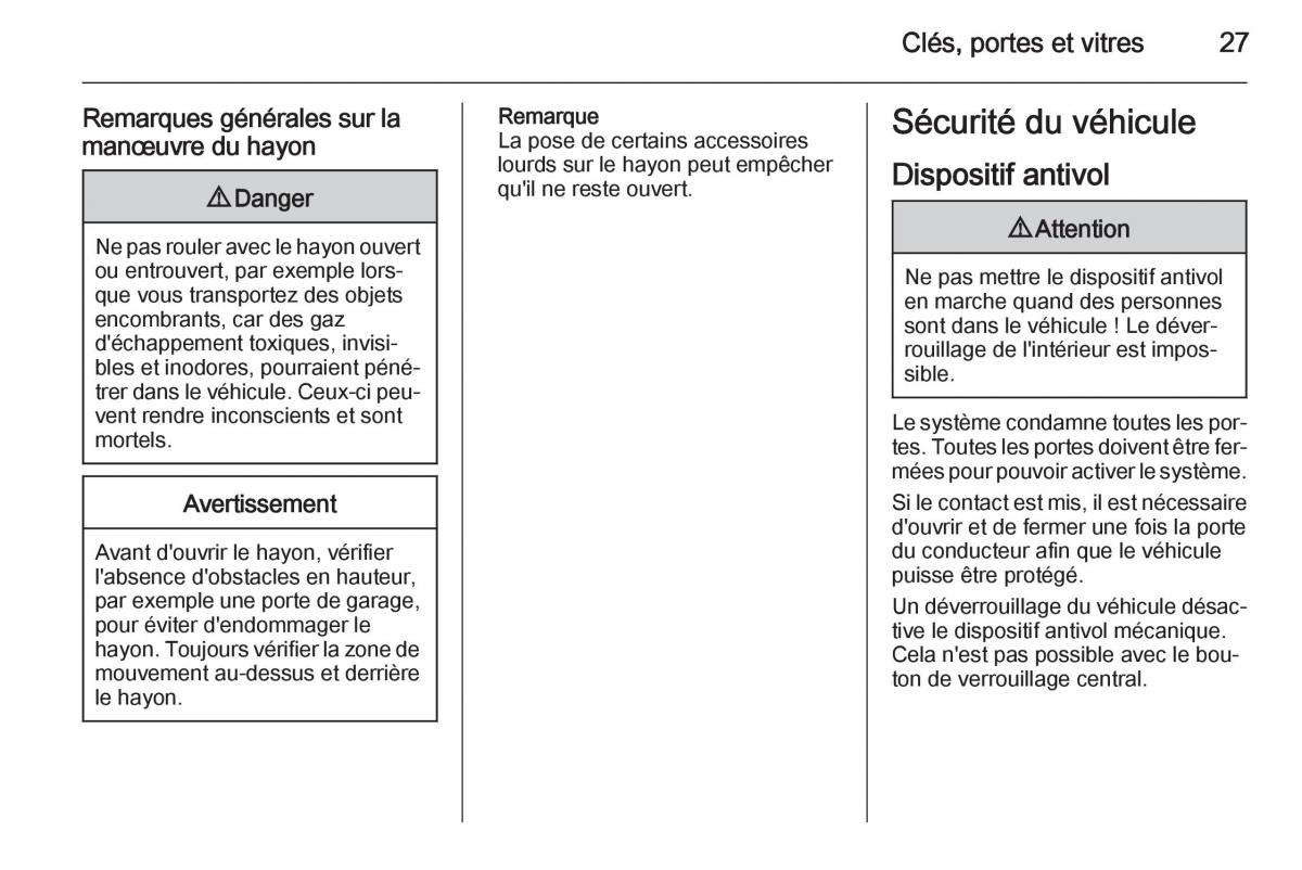 Opel Corsa E manuel du proprietaire / page 29