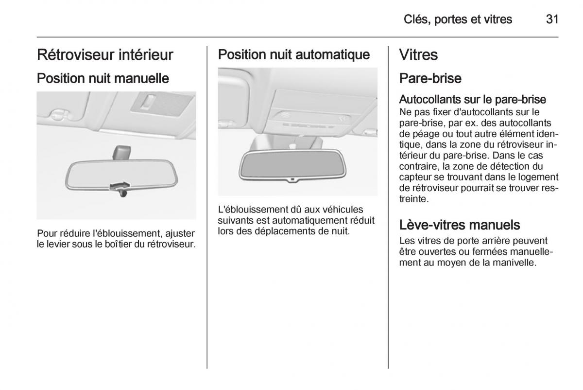 Opel Corsa E manuel du proprietaire / page 33