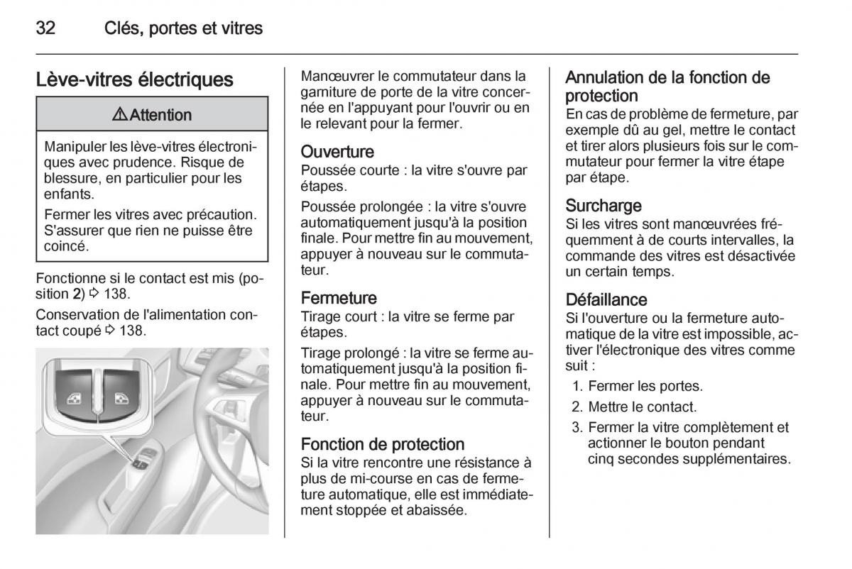 Opel Corsa E manuel du proprietaire / page 34