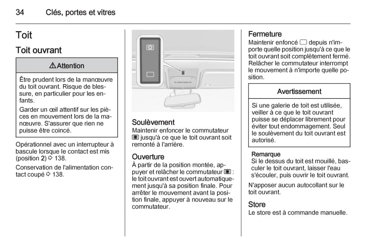 Opel Corsa E manuel du proprietaire / page 36