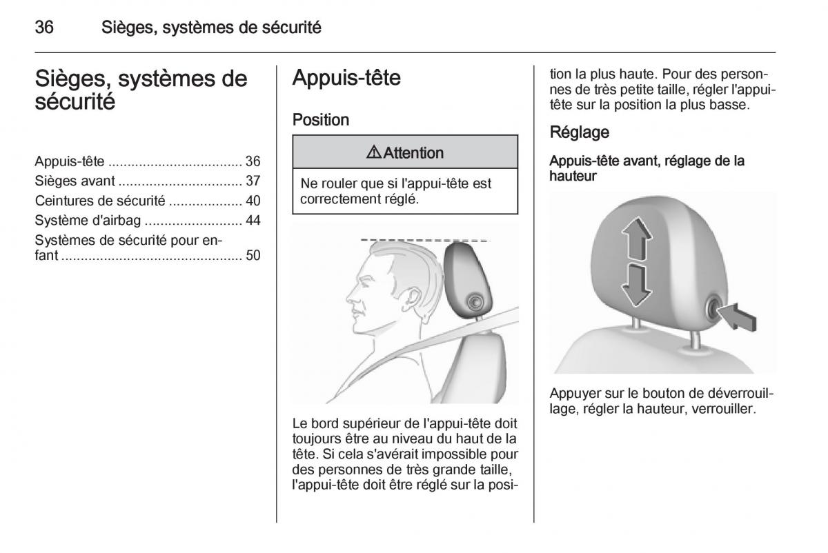 Opel Corsa E manuel du proprietaire / page 38