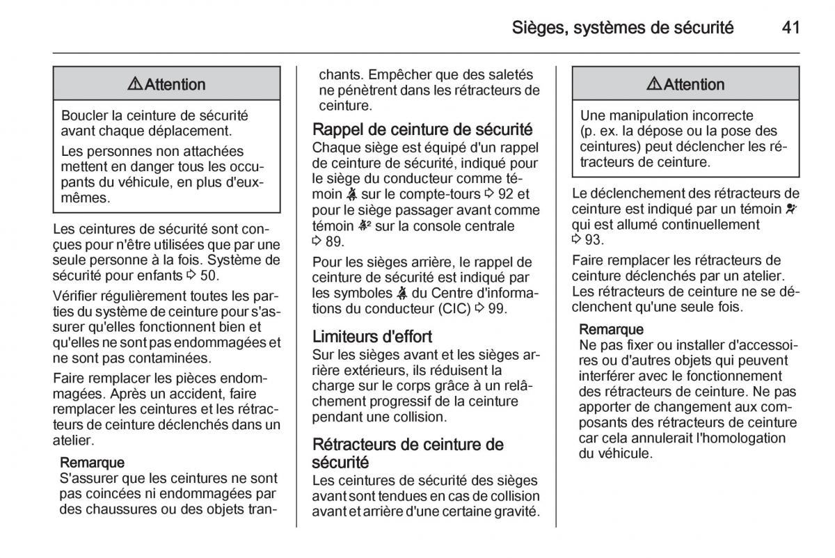 Opel Corsa E manuel du proprietaire / page 43