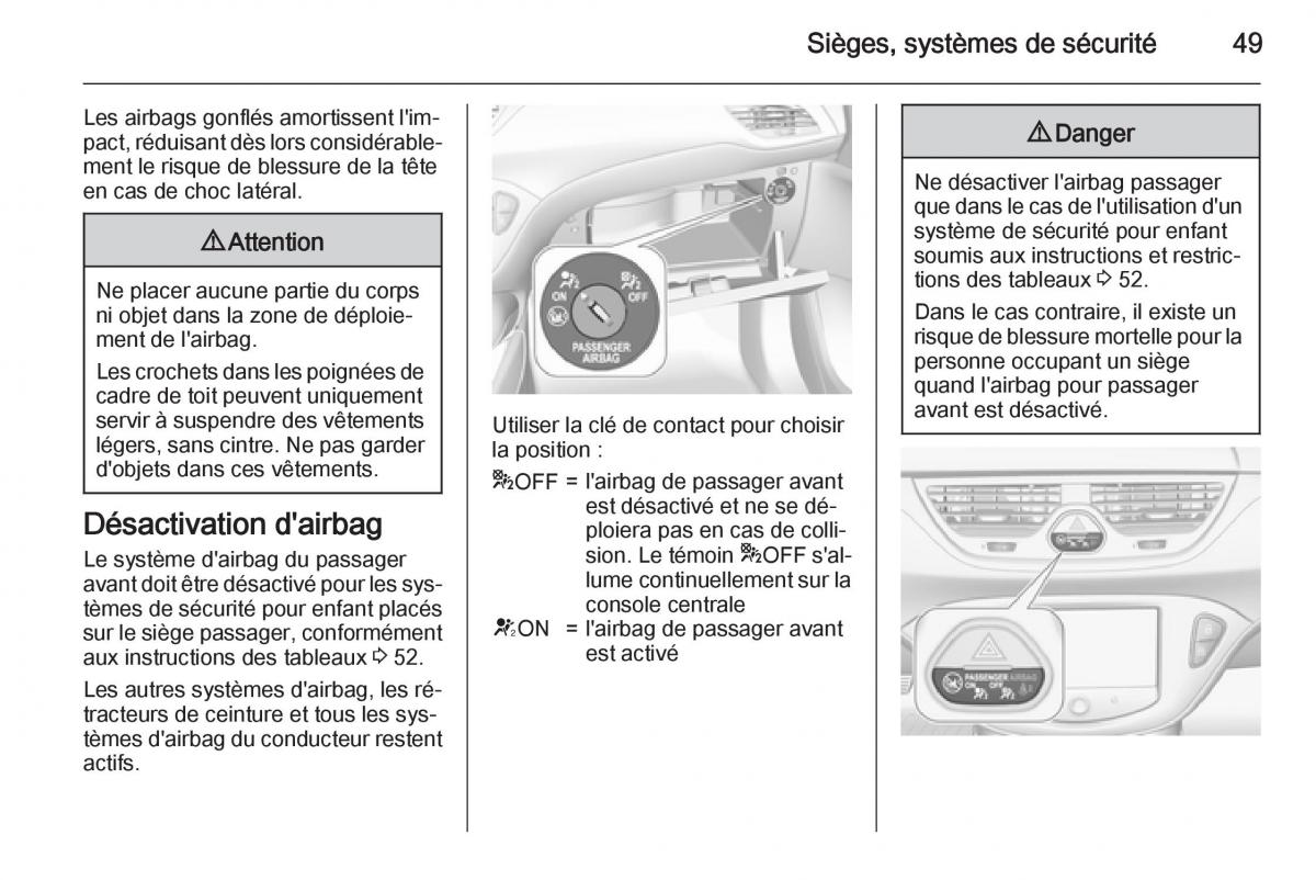 Opel Corsa E manuel du proprietaire / page 51