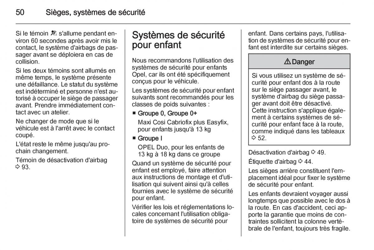 Opel Corsa E manuel du proprietaire / page 52