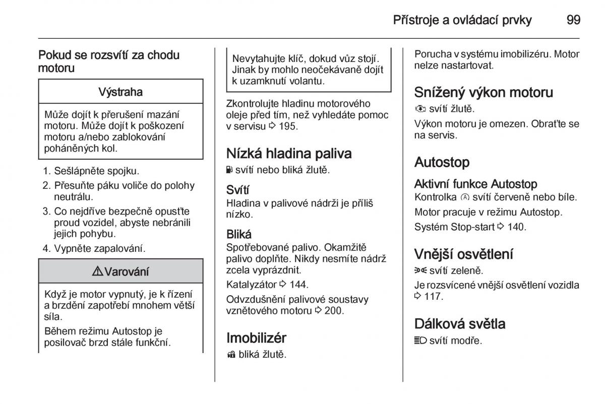 Opel Corsa E navod k obsludze / page 101