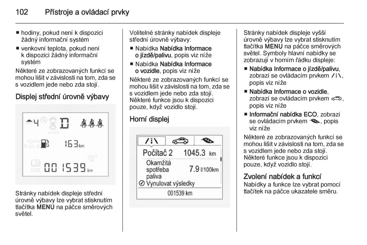 Opel Corsa E navod k obsludze / page 104