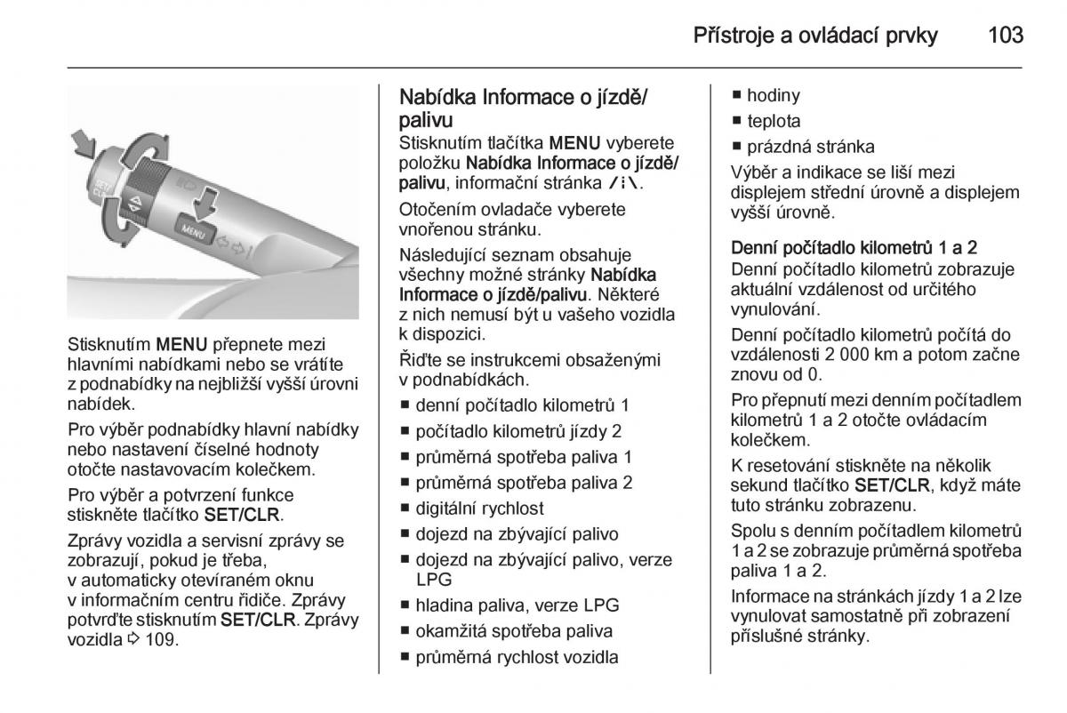 Opel Corsa E navod k obsludze / page 105