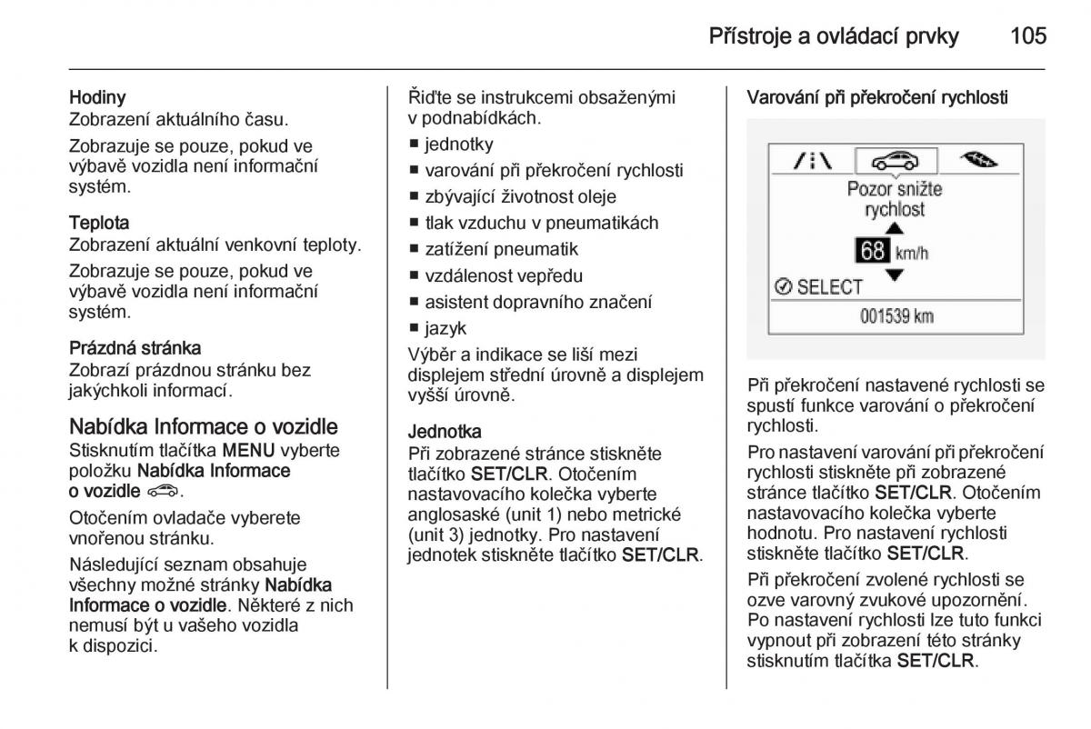 Opel Corsa E navod k obsludze / page 107