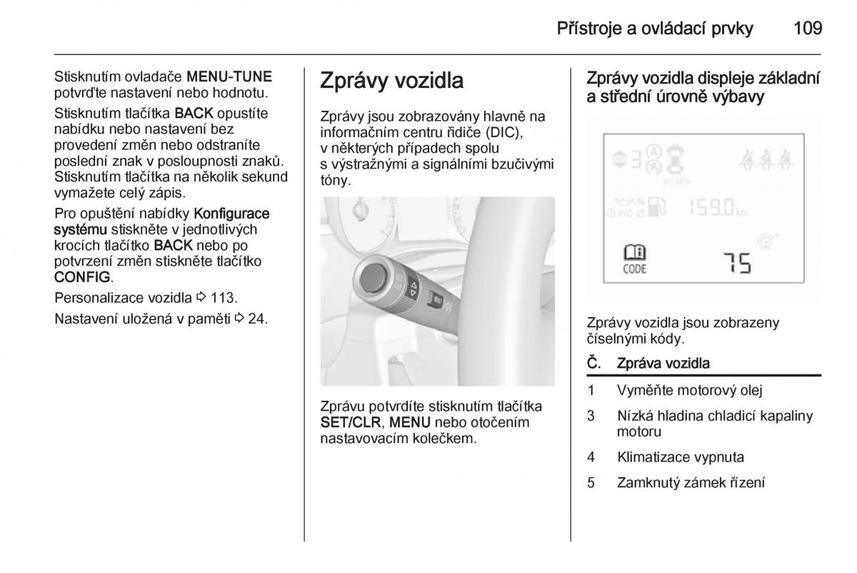 Opel Corsa E navod k obsludze / page 111