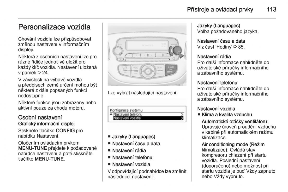 Opel Corsa E navod k obsludze / page 115