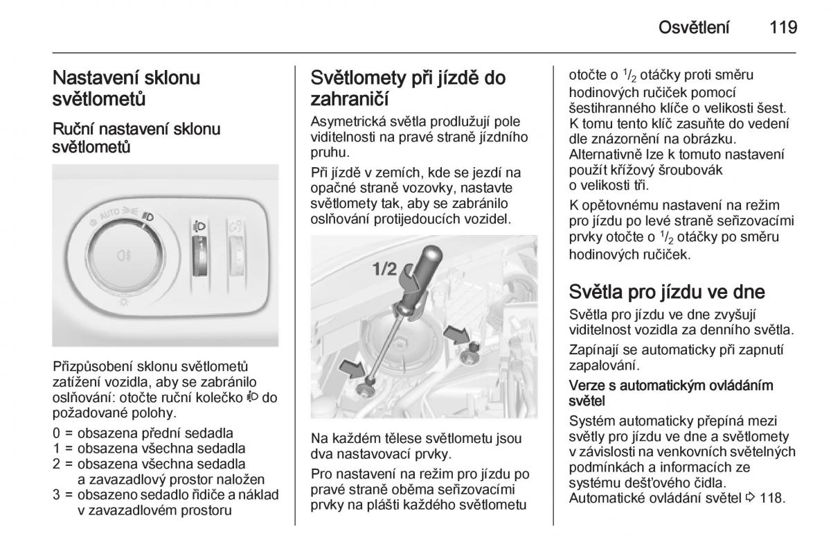 Opel Corsa E navod k obsludze / page 121