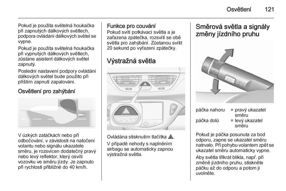 Opel Corsa E navod k obsludze / page 123