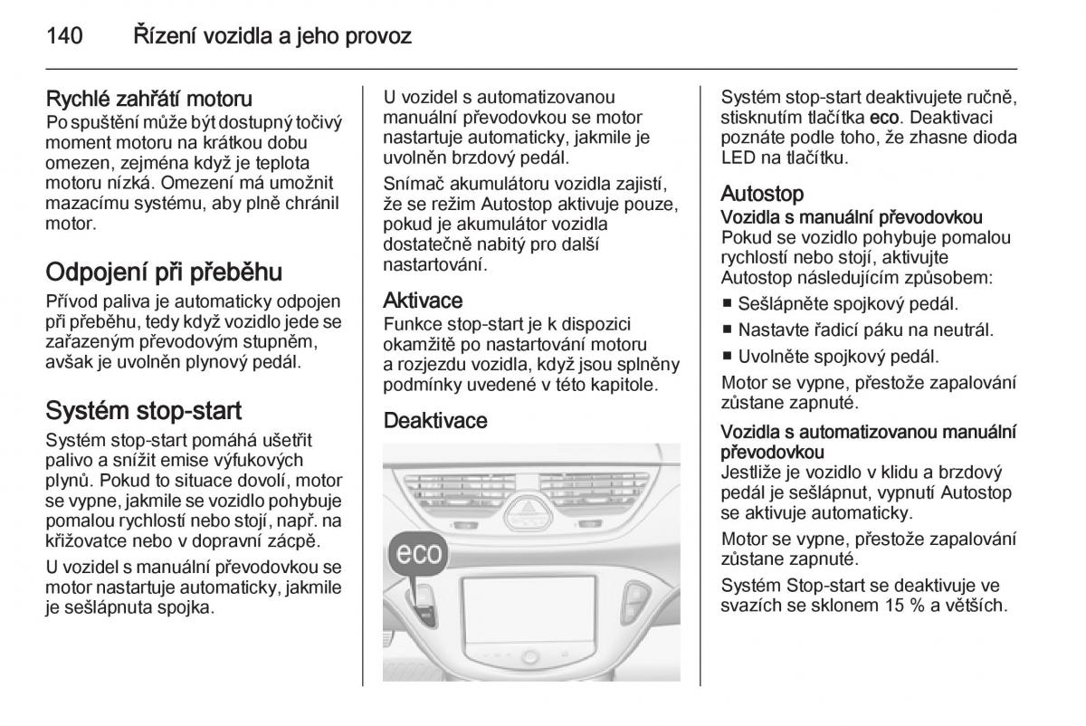 Opel Corsa E navod k obsludze / page 142