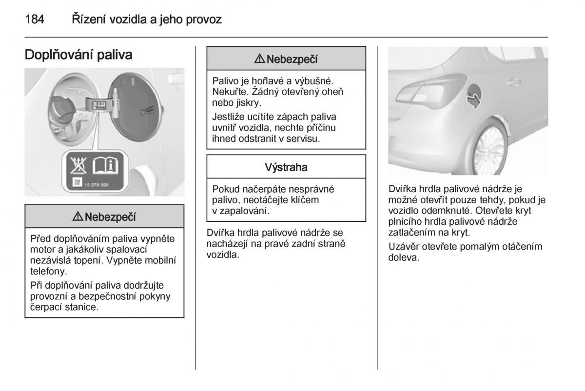 Opel Corsa E navod k obsludze / page 186