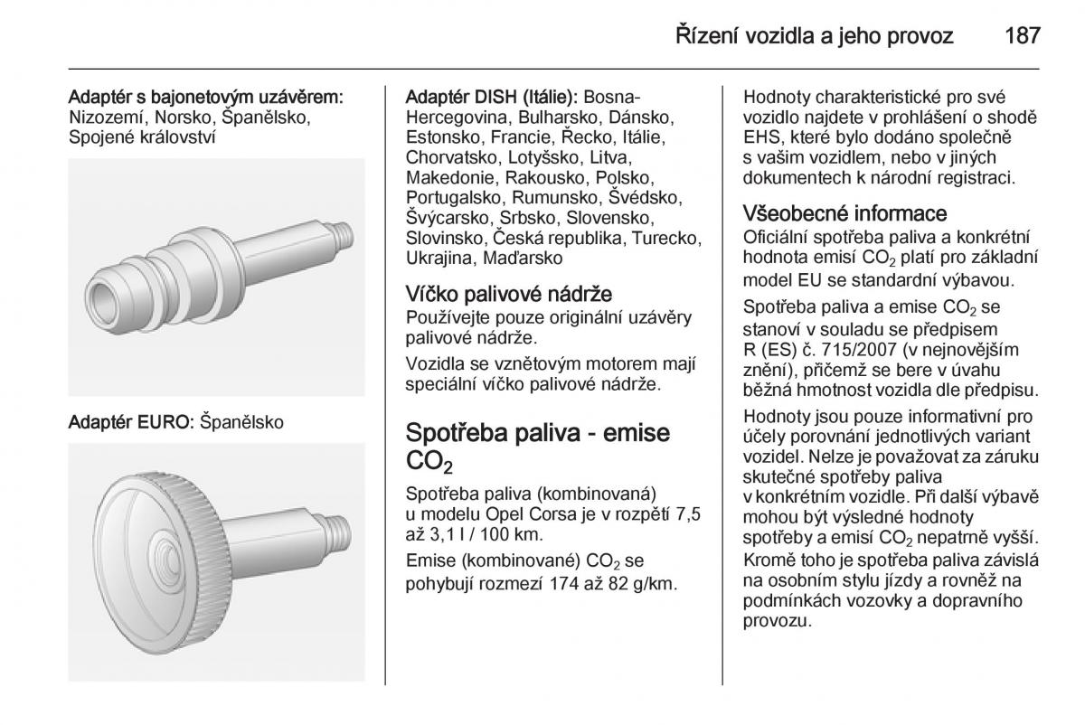 Opel Corsa E navod k obsludze / page 189