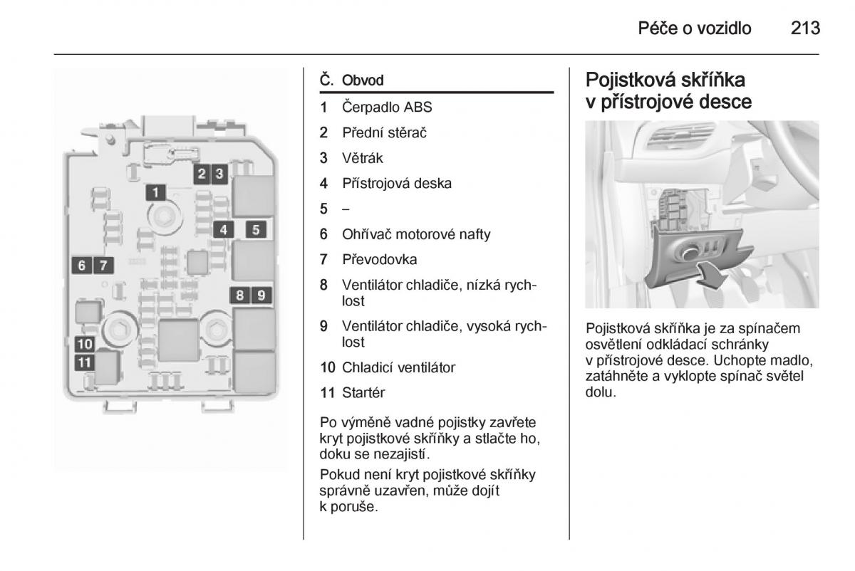 Opel Corsa E navod k obsludze / page 215