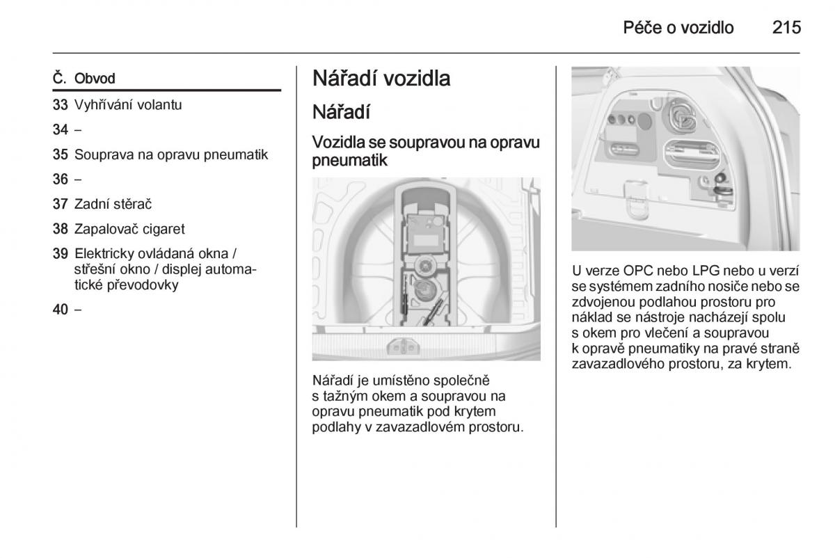 Opel Corsa E navod k obsludze / page 217