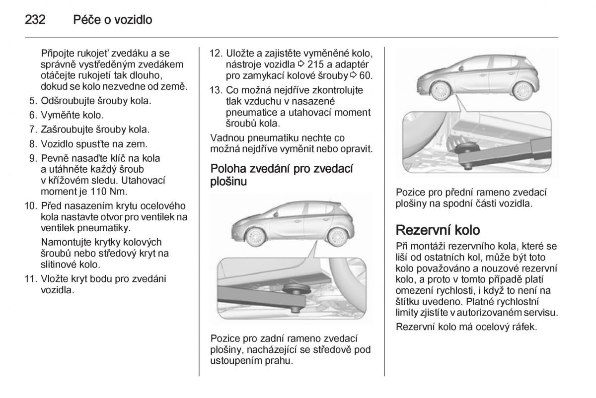 Opel Corsa E navod k obsludze / page 234