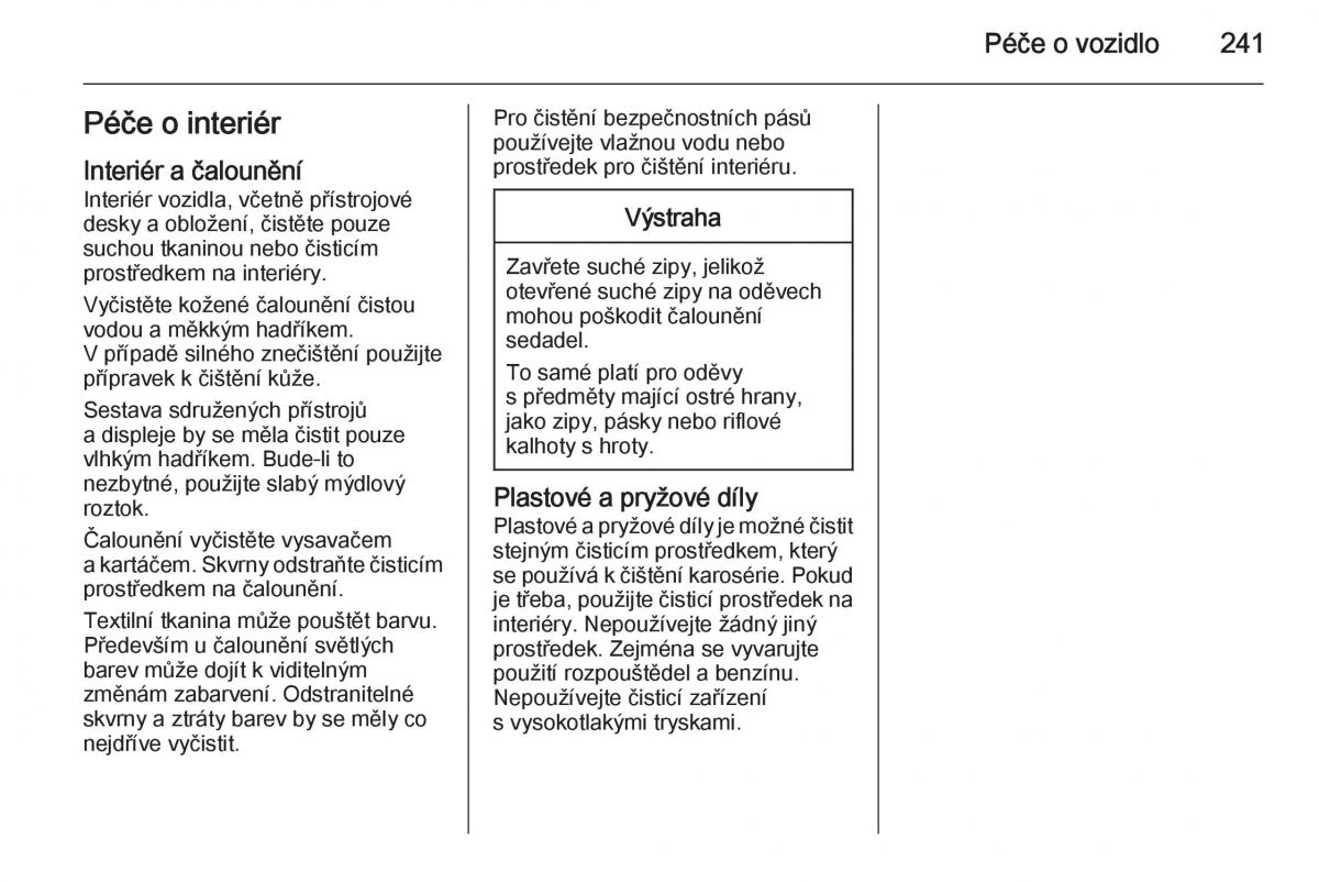 Opel Corsa E navod k obsludze / page 243