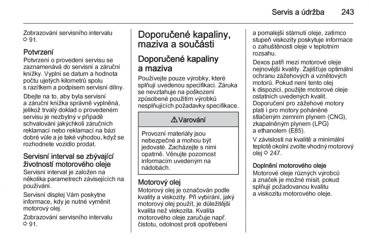 Opel Corsa E navod k obsludze / page 245