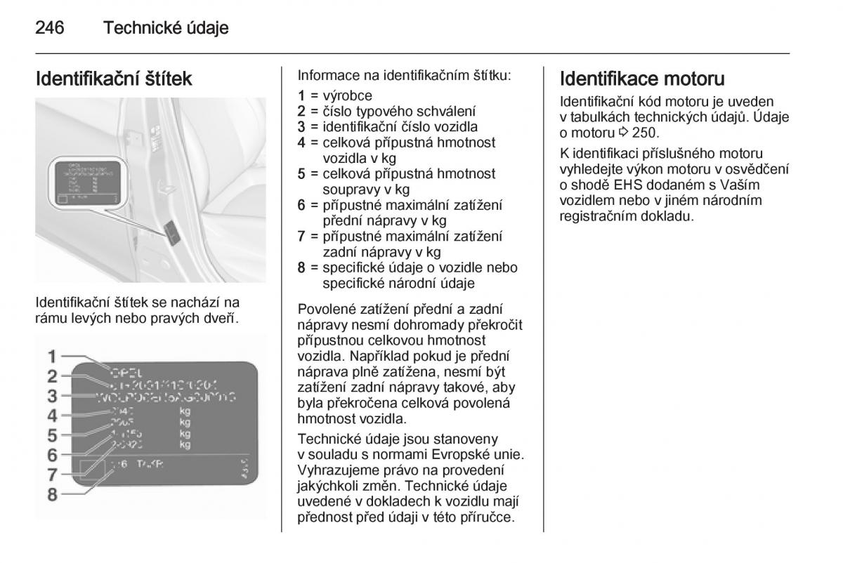 Opel Corsa E navod k obsludze / page 248