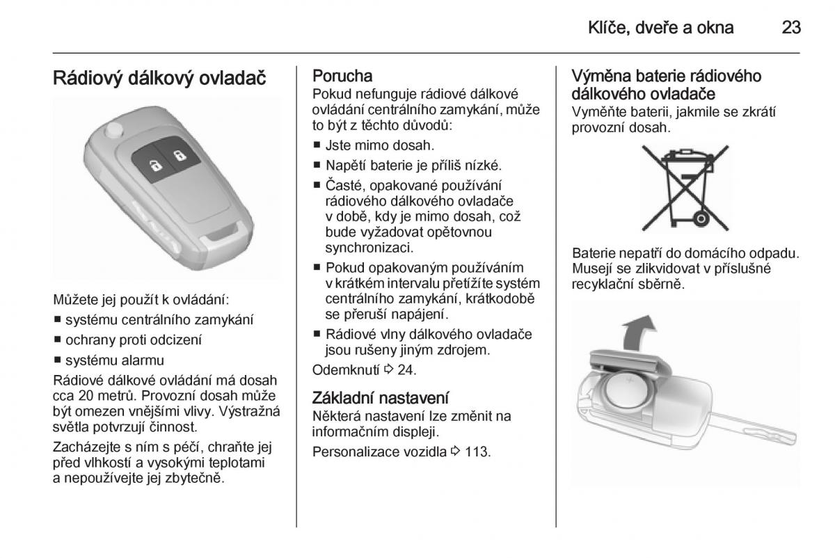 Opel Corsa E navod k obsludze / page 25