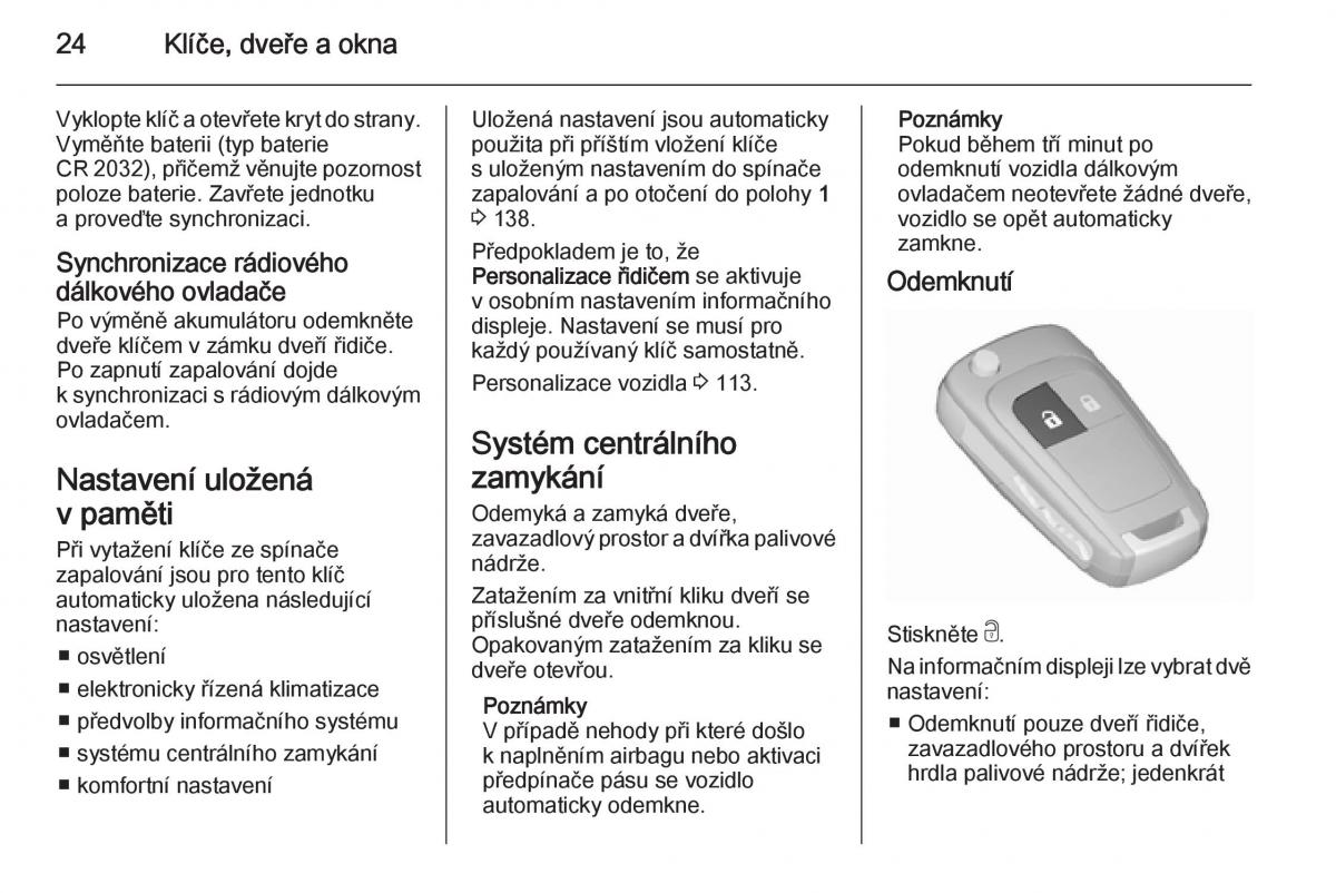 Opel Corsa E navod k obsludze / page 26