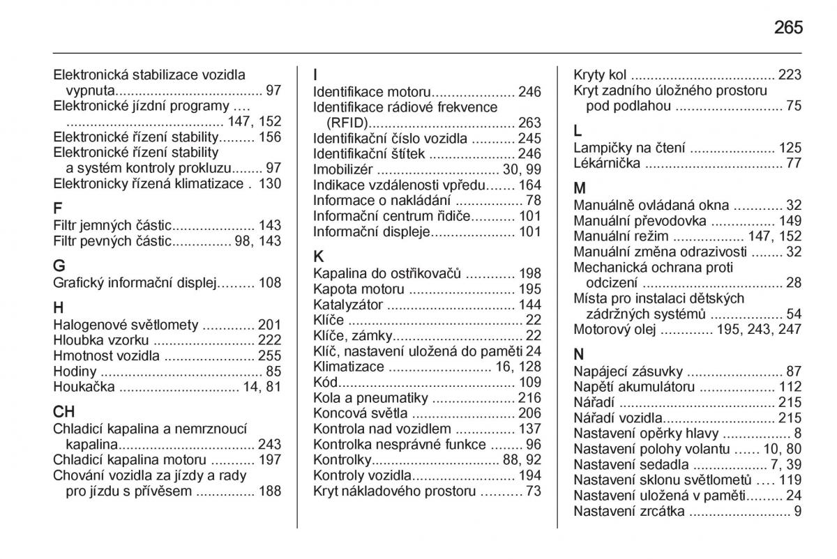 Opel Corsa E navod k obsludze / page 267