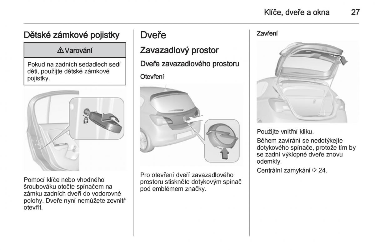 Opel Corsa E navod k obsludze / page 29