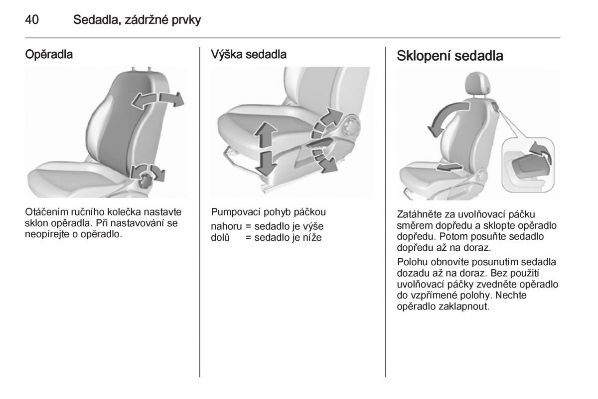 Opel Corsa E navod k obsludze / page 42