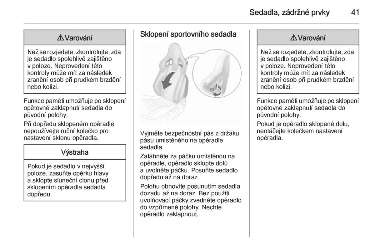 Opel Corsa E navod k obsludze / page 43