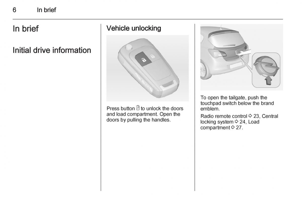 Opel Corsa E owners manual / page 8