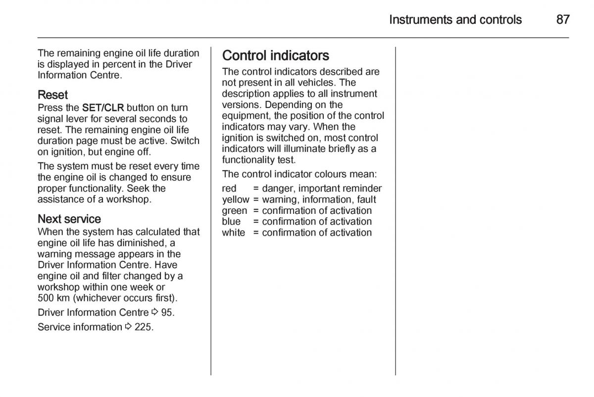 Opel Corsa E owners manual / page 89