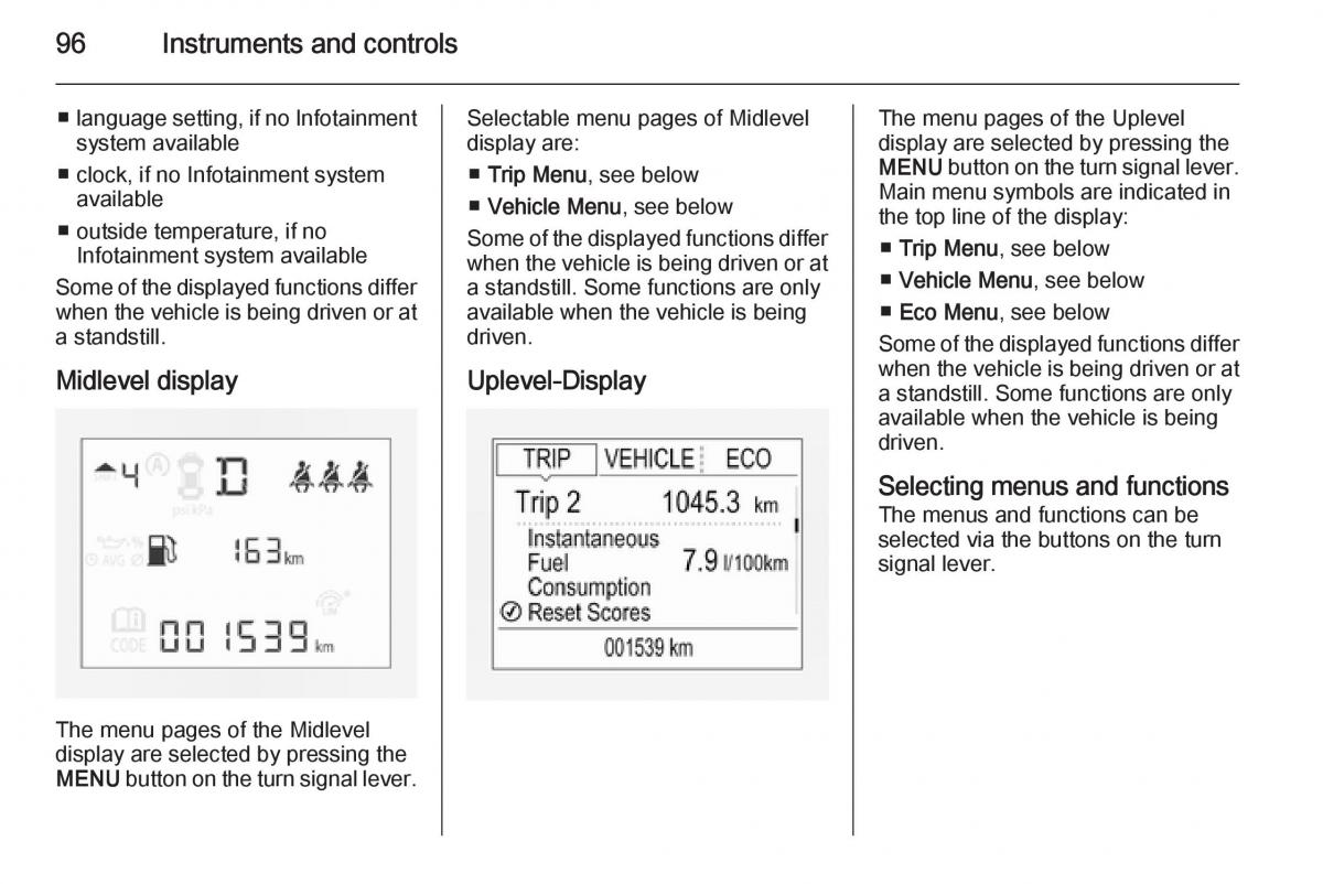 Opel Corsa E owners manual / page 98