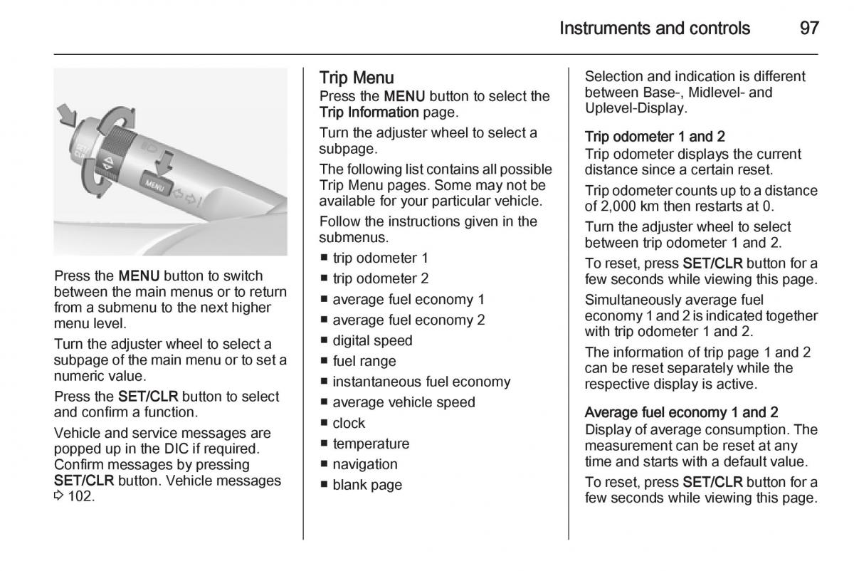 Opel Corsa E owners manual / page 99