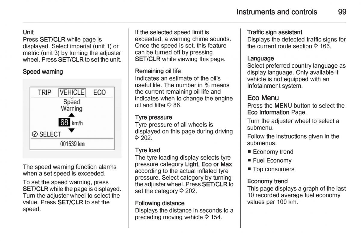 Opel Corsa E owners manual / page 101