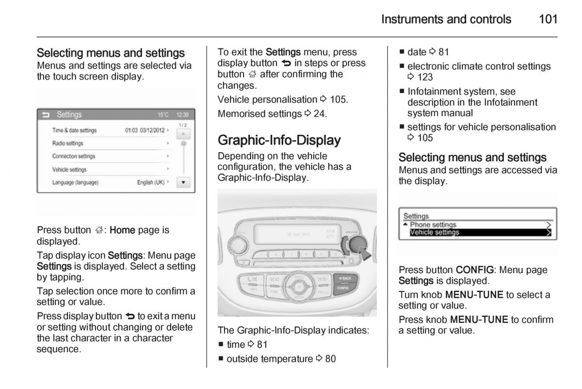 Opel Corsa E owners manual / page 103