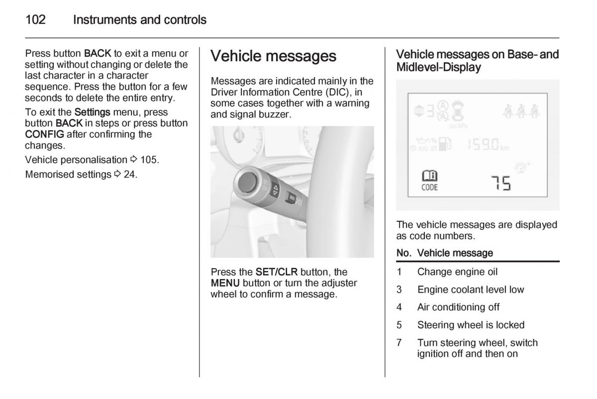 Opel Corsa E owners manual / page 104