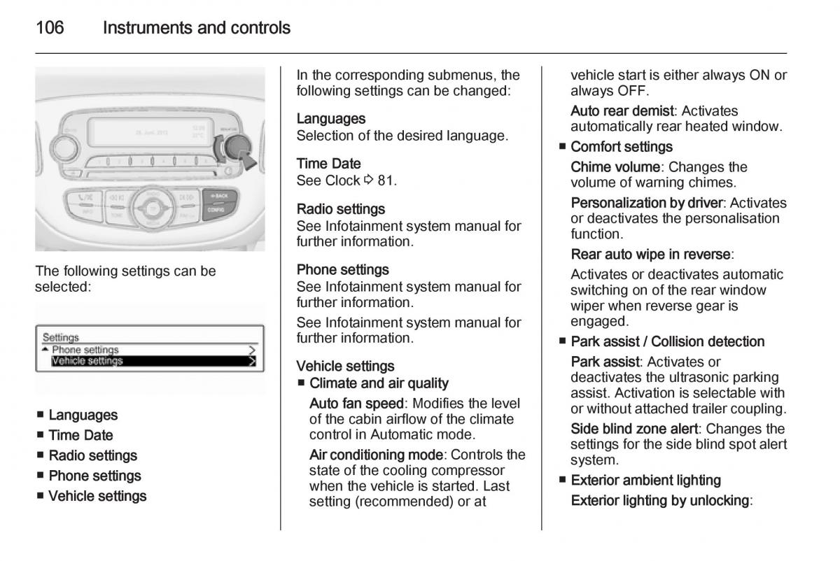 Opel Corsa E owners manual / page 108