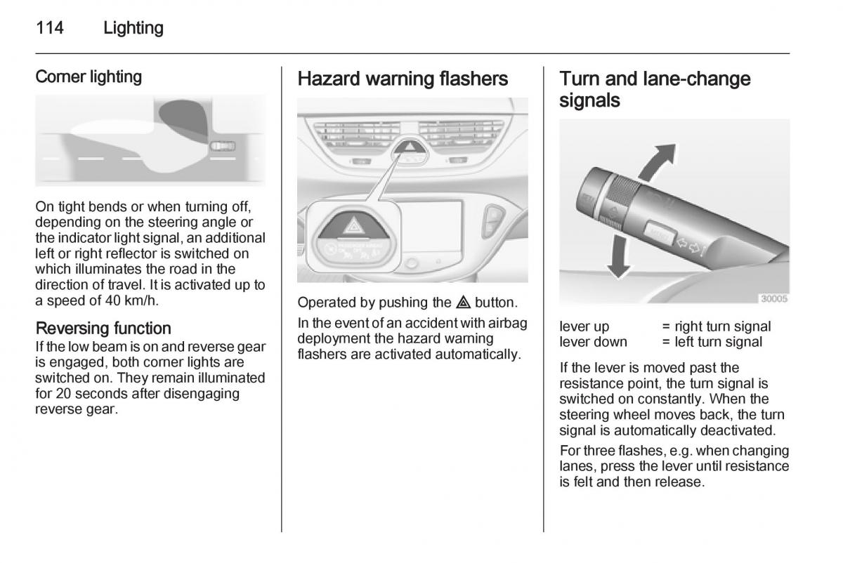 Opel Corsa E owners manual / page 116