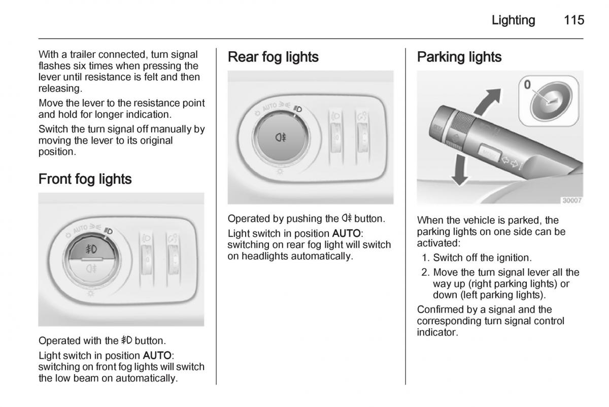 Opel Corsa E owners manual / page 117