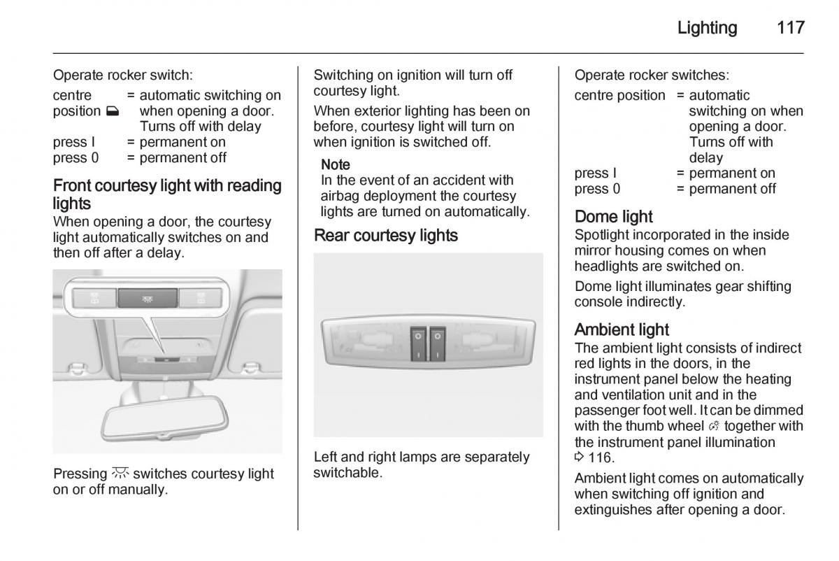 Opel Corsa E owners manual / page 119