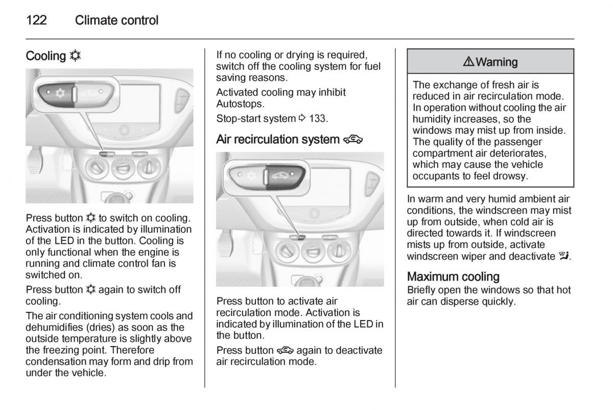 Opel Corsa E owners manual / page 124