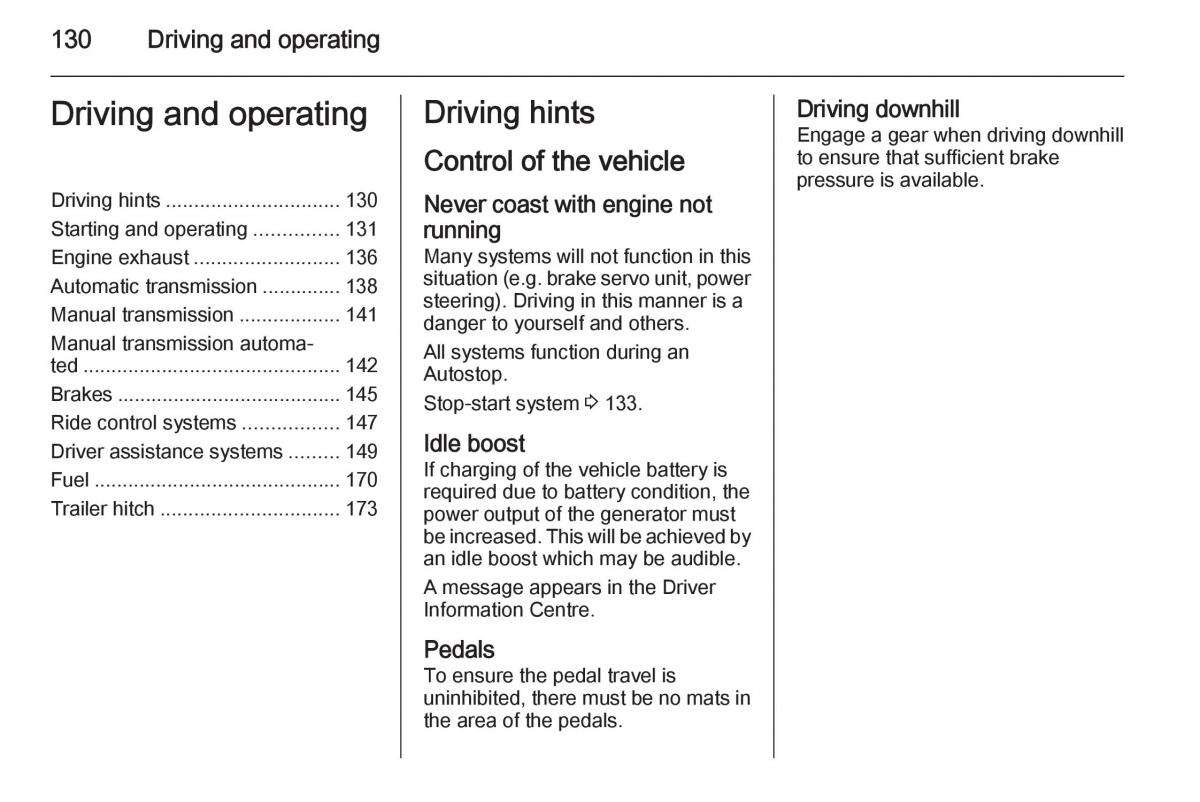 Opel Corsa E owners manual / page 132