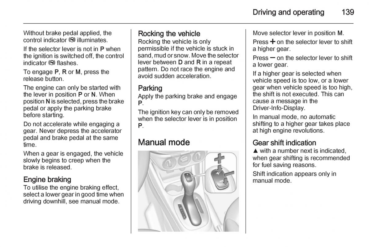 Opel Corsa E owners manual / page 141