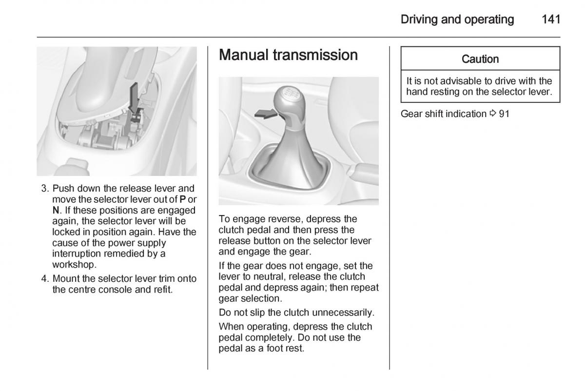 Opel Corsa E owners manual / page 143