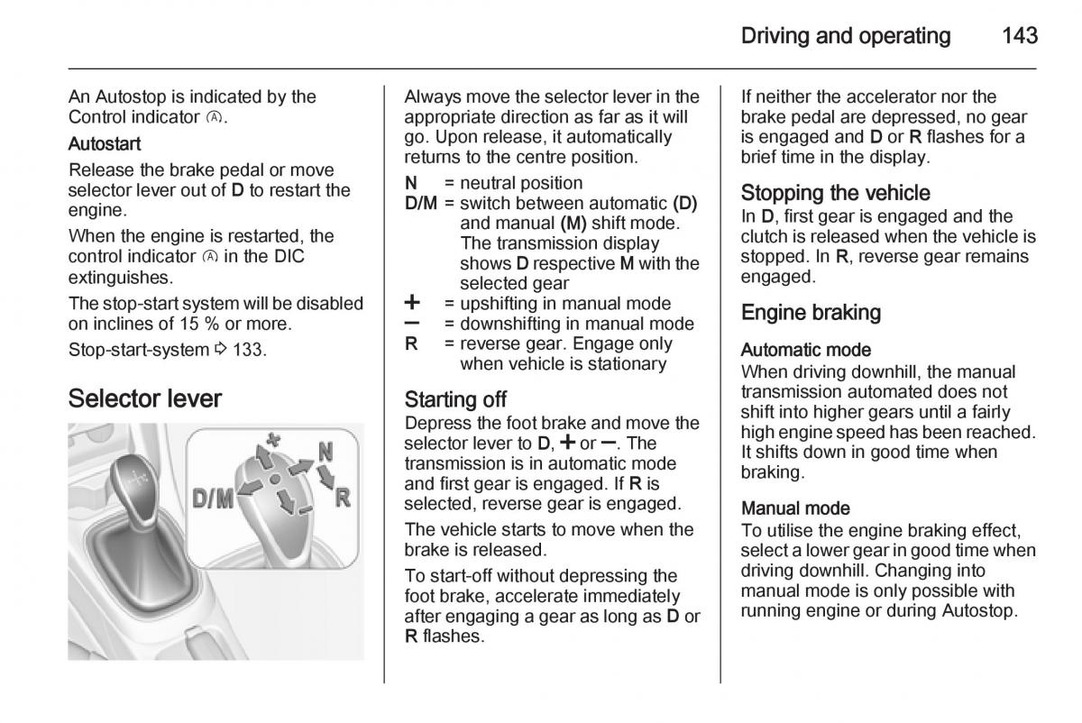 Opel Corsa E owners manual / page 145