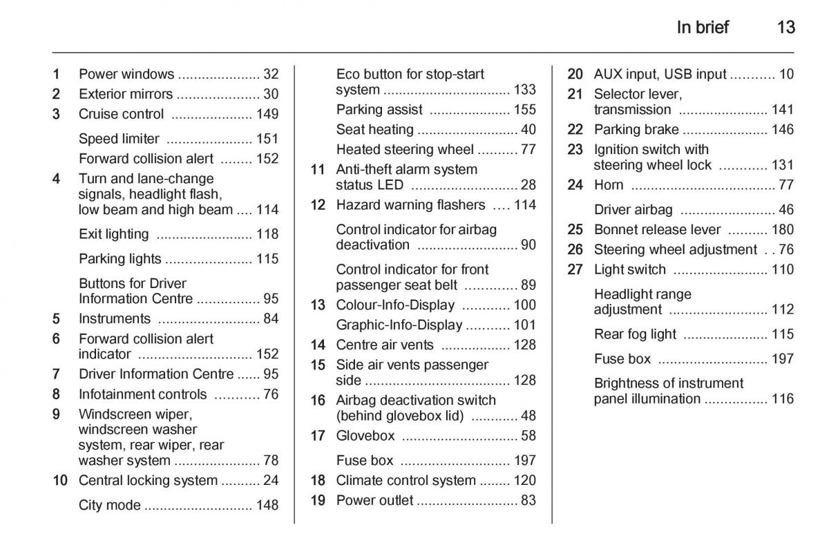 Opel Corsa E owners manual / page 15